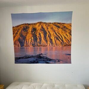 FINE ART AMERICA TAPESTRY Clay Cliff Yukon River Dawson City S. Pietzko 50"x59"